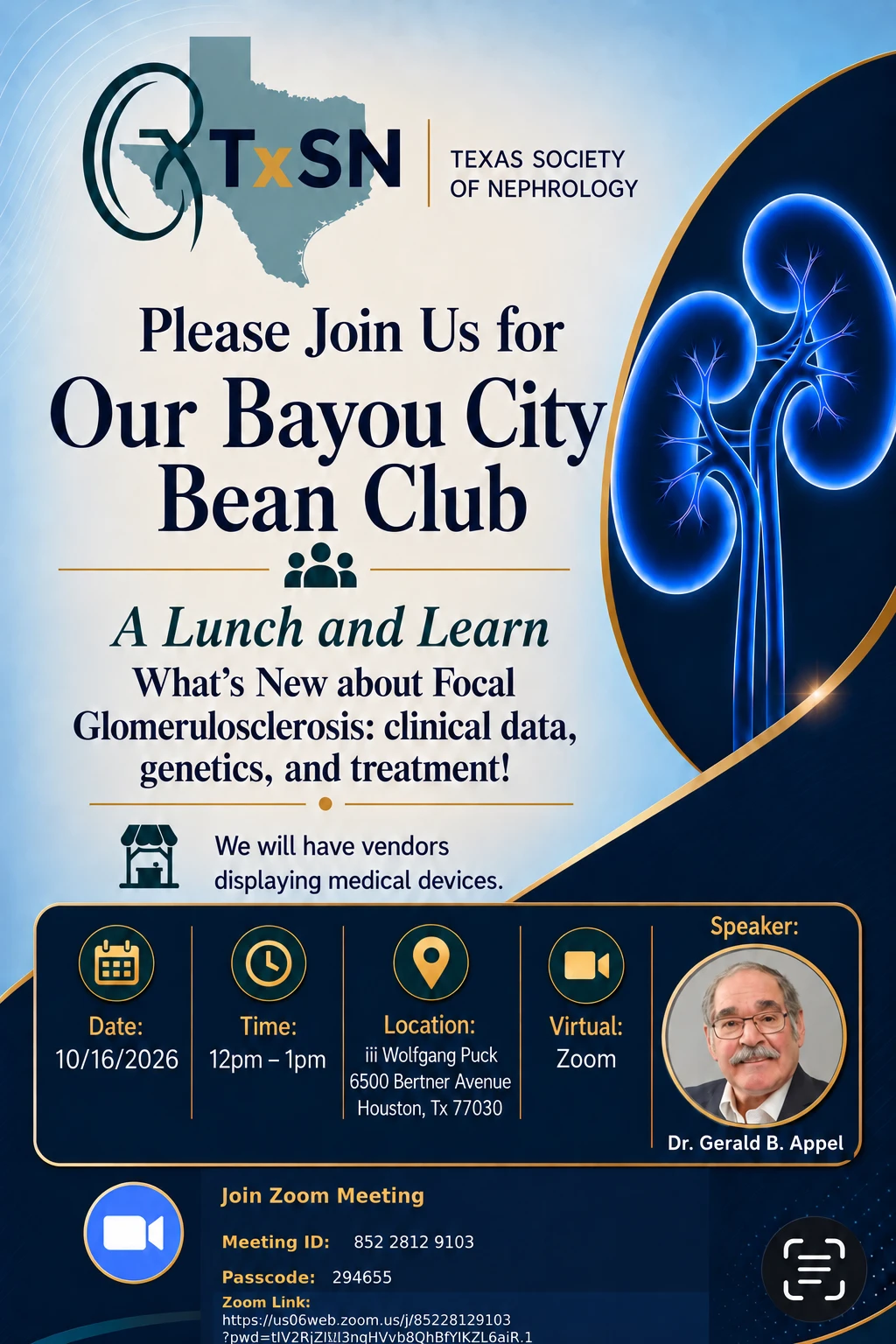 Bayou City Bean Club flyer for the October 16, 2026 event